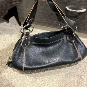 Cole haan pebbled black leather shoulder bag.